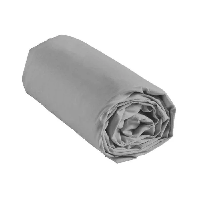 Drap Housse en Coton "Biolina" 140x190cm Gris-2