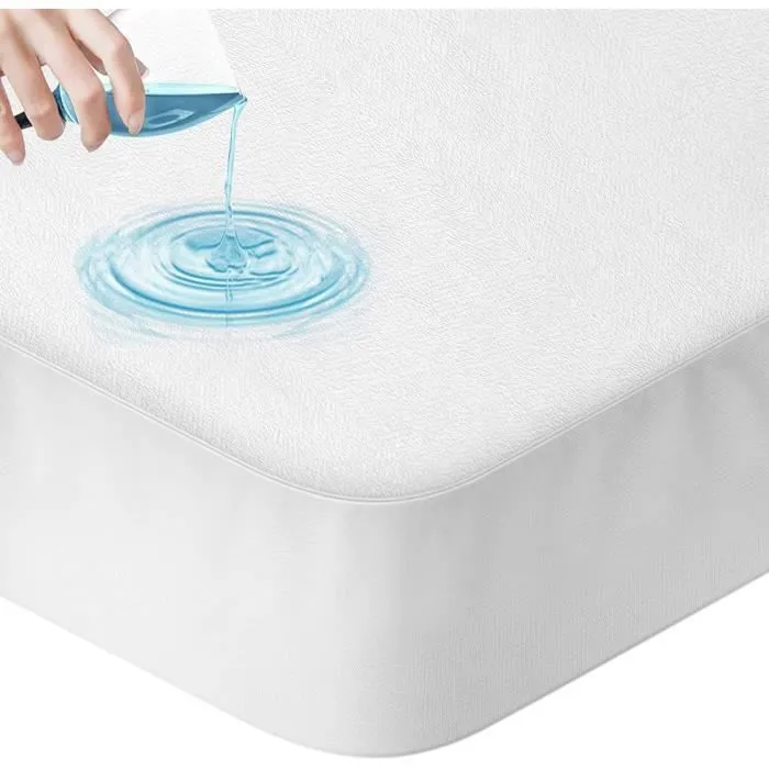 Protège Matelas - Alèse - 140 x 190 cm - Imperméable - Anti-acariens - Respirant-0