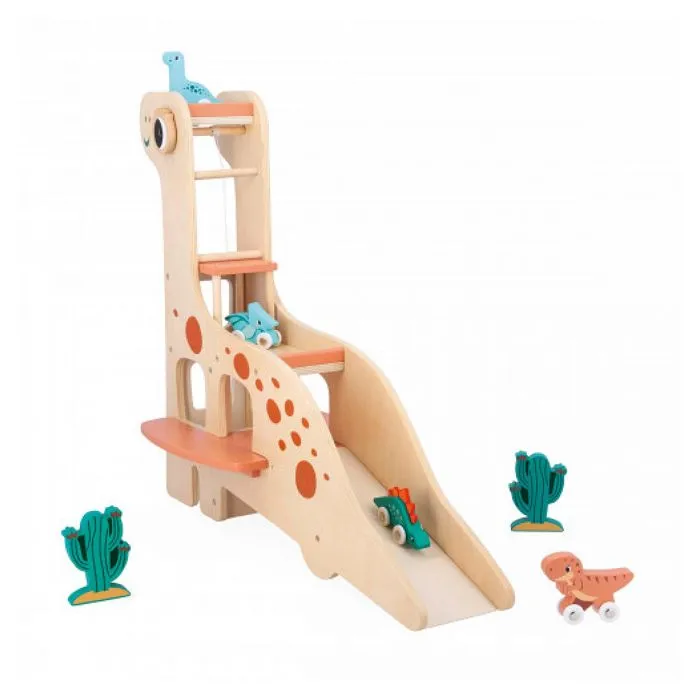 Garage Dino Diplodocus - JANOD - Jouet en bois FSCTM - 4 Dinos et 2 Cactus-4