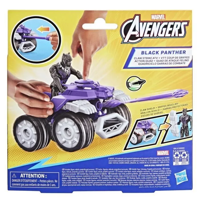 Black Panther VTT Coup de griffes, coffret de véhicule et figurine, Marvel Avengers Epic Hero Series-7