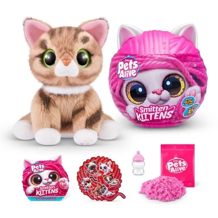 Peluches Interactives - ZURU - Smitten Kittens S1 - 8 chatons à collectionner avec sons et biberon-3