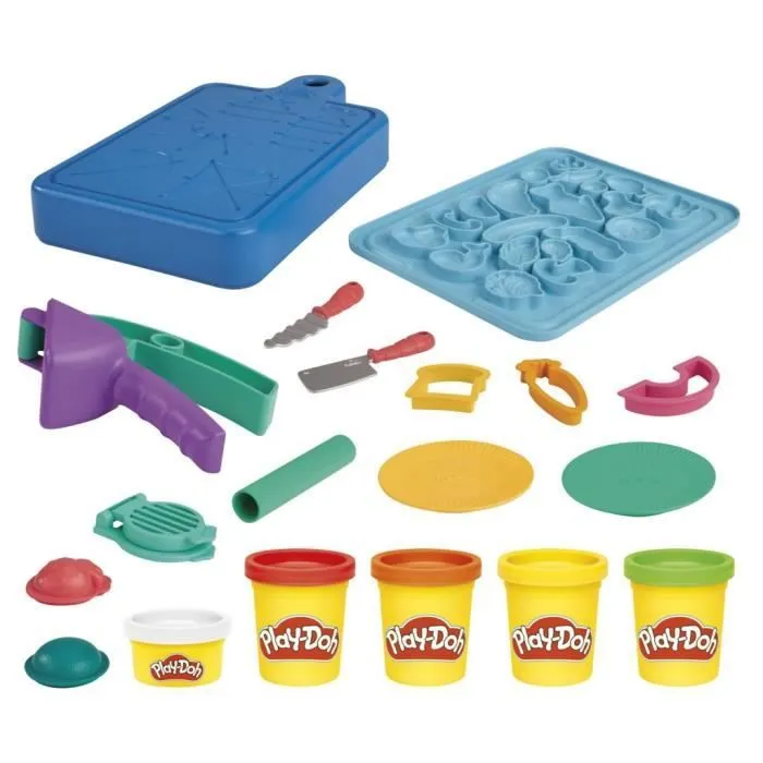 PLAY-DOH Kit du petit chef cuisinier, pâte à modeler, 14 accessoires de cuisine, jouets préscolaires, Playdoh Kitchens-1
