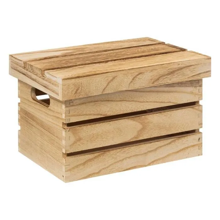 Boîtes de rangement en bois - FIVE - Lot de 3 Cagettes - Dimensions 38x28x24cm, 32x22x20cm, 26x16x16cm-3