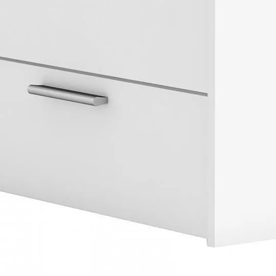Lit - Michigan - 90x200cm - Blanc perle - 2 tiroirs et 1 niche-2