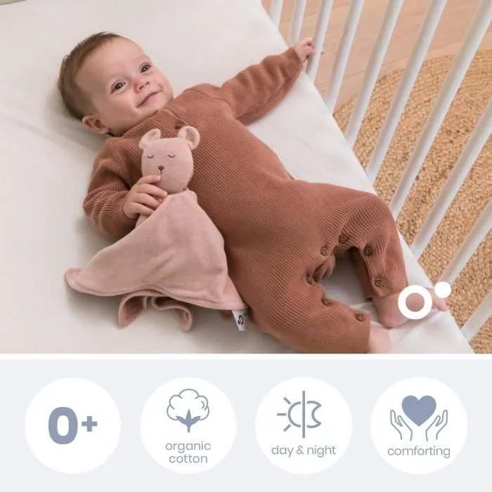 doomoo Doudou Bébé You&Me - Doudou Réversible et Réconfortant - Fourni avec 2 Corps pour Transporter l'Odeur du Parent, Rose-1