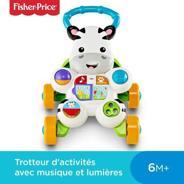 Fisher-Price - Mon Trotteur Zèbre Parlant - Trotteur bébé - 6 mois et + DLD96-1