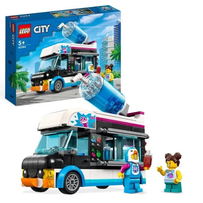 LEGO® City 60384 Le Camion à Granités du Pingouin, Jouet Camion Enfants 5 Ans, avec Figurines-0