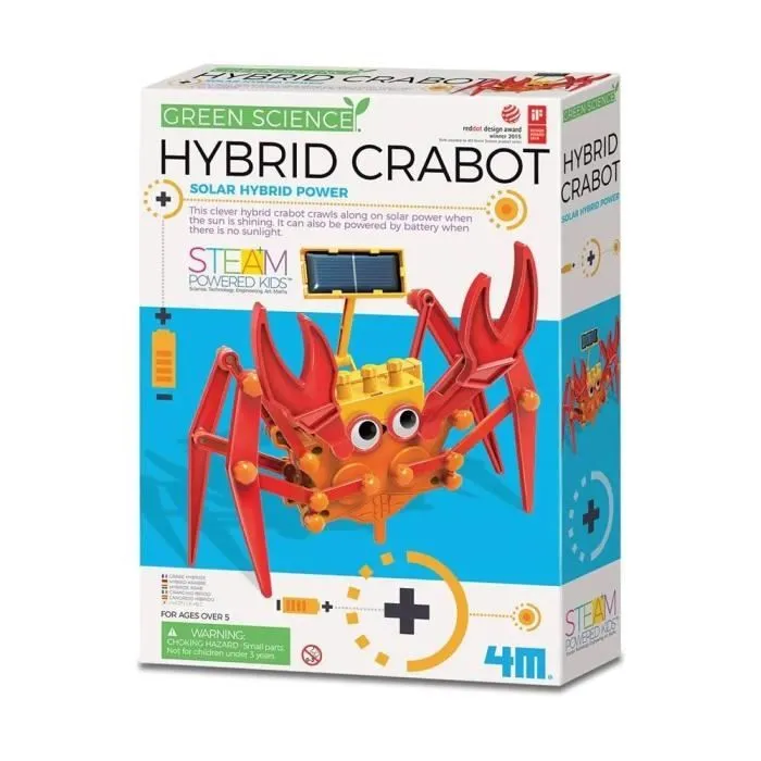Jouet éducatif - 4M - Kit de crabe rampant à énergie solaire - Vert - Extérieur-0