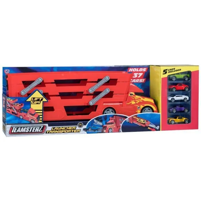 Transporteur Teamsterz Launcher + 5 voitures-0