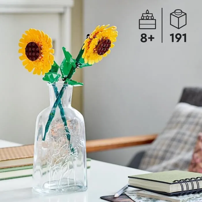 LEGO® 40524 Creator Tournesols, Kit de Construction de Fleurs Artificielles, Chambre d'Enfant ou Décoration de Maison-1