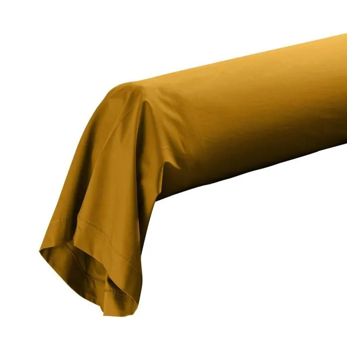 Taie de traversin 85x185 cm - Percale 100% coton - Jaune-0