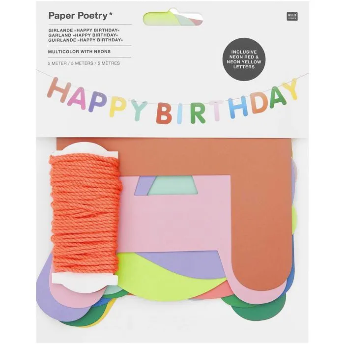 Guirlande Happy Birthday colorée 5 m-2
