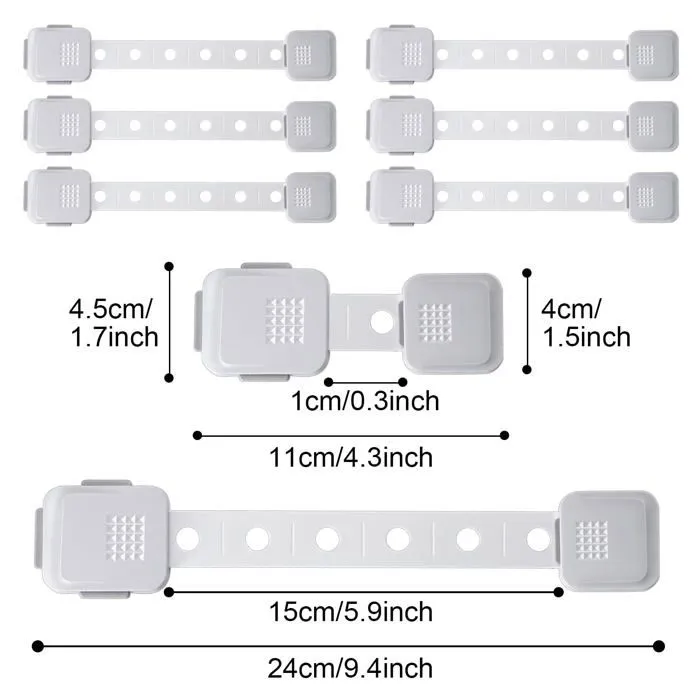 Bloque multifonctions Noa home deco - KDR01 - Lot de 6 securites pour enfant - Pour armoire - Sans percage - Blanc-1