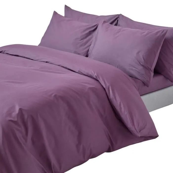 Housse de couette en coton égyptien 200 fils Raisin 230 x 220 cm - Marque - Modèle - Uni - Naturelle - Chambre-0