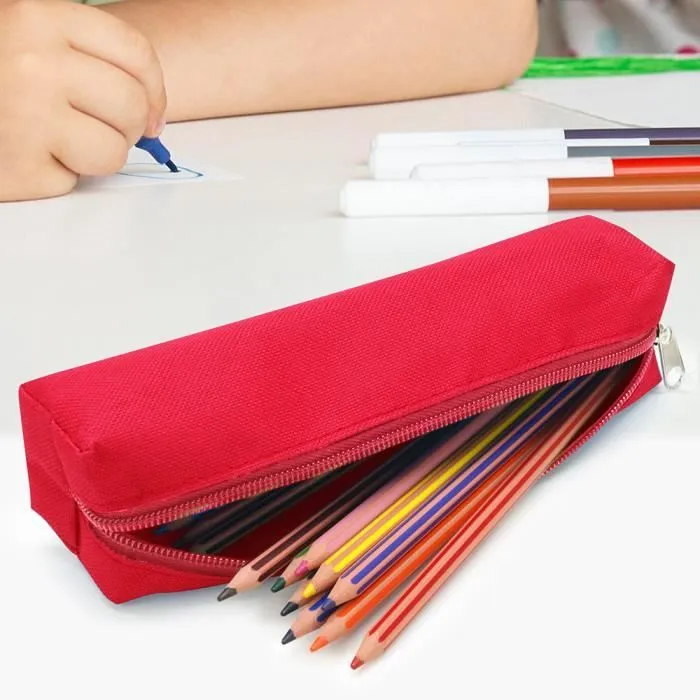 Trousse à crayons - WAYTEX - 931273RG - Polyester souple - Fermeture zippée - Rouge uni-2