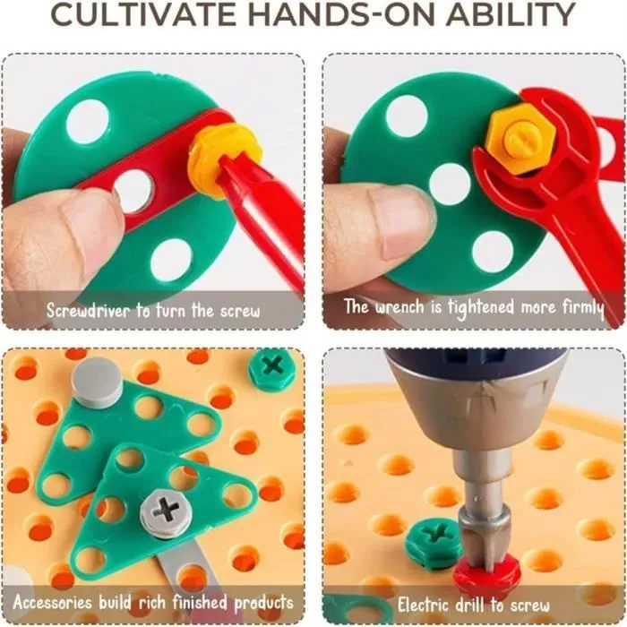 Magic Montessori Boîte à outils de jeu Montessori avec perceuse, boîte à outils Montessori avec perceuse-2