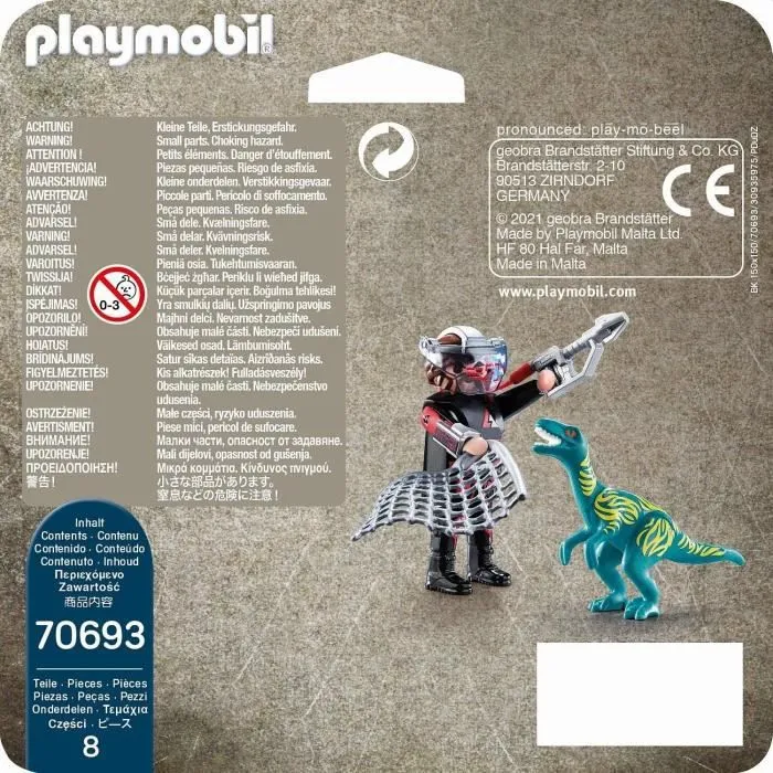PLAYMOBIL - 70693 - Duo Braconnier vélociraptor - Dino Rise - 8 pièces - Enfant-3