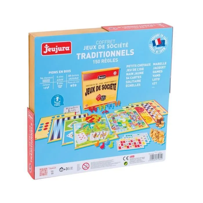 JEUJURA Coffret de Jeux de société traditionnels - Coffret en bois-6