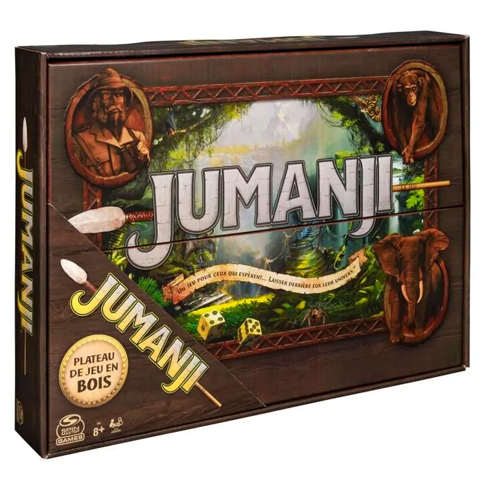 Jeu de société - SPIN MASTER - JEU JUMANJI PLATEAU BOIS rétro - 6062543 - Ambiance film - 30 min - 2 à 4 joueurs-4