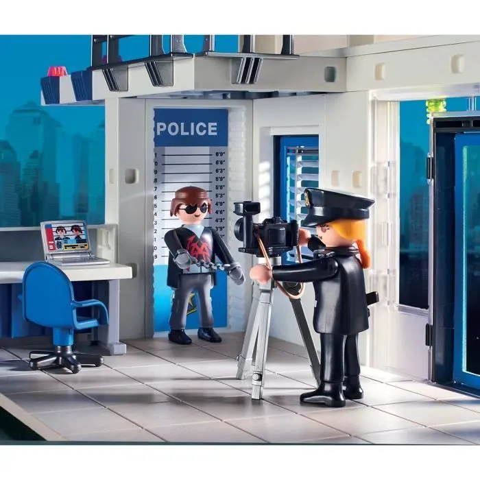 PLAYMOBIL 71602 Poste de police et véhicules, Les Policiers, Action Heroes, 159 pièces, Dès 4 ans-5