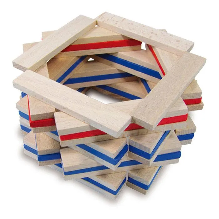 Jeu de construction VILAC Batibloc color - 100 planchettes en bois massif colorées-5