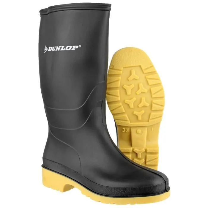 Botte en caoutchouc - DUNLOP - Kids Dulls - Haute - A élastique - Noir-2