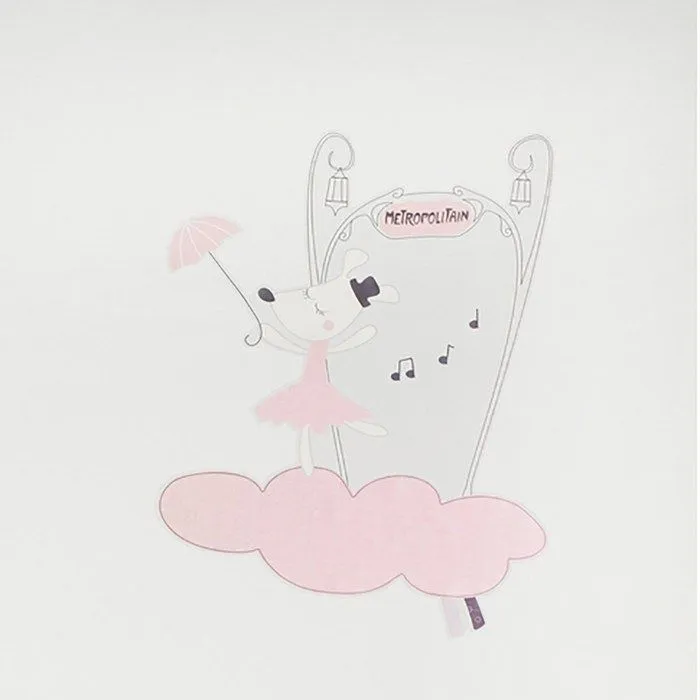 Stickers muraux Petite souris 70x50cm en Papier Rose-2