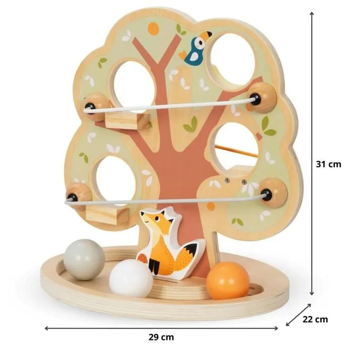 Jouet en Bois - Non spécifié - Circuit à Billes - Arbre Vert - 3 Boules Colorées - 24 mois et plus-2