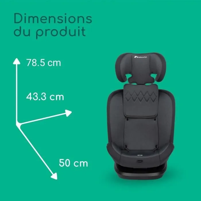 BEBECONFORT Siège auto EverFix i-Size évolutif, isofix, réhausseur, groupe 1/2/3, 15 mois à 10/12 ans, 76-150cm, 9-36kg Tinted Black-6
