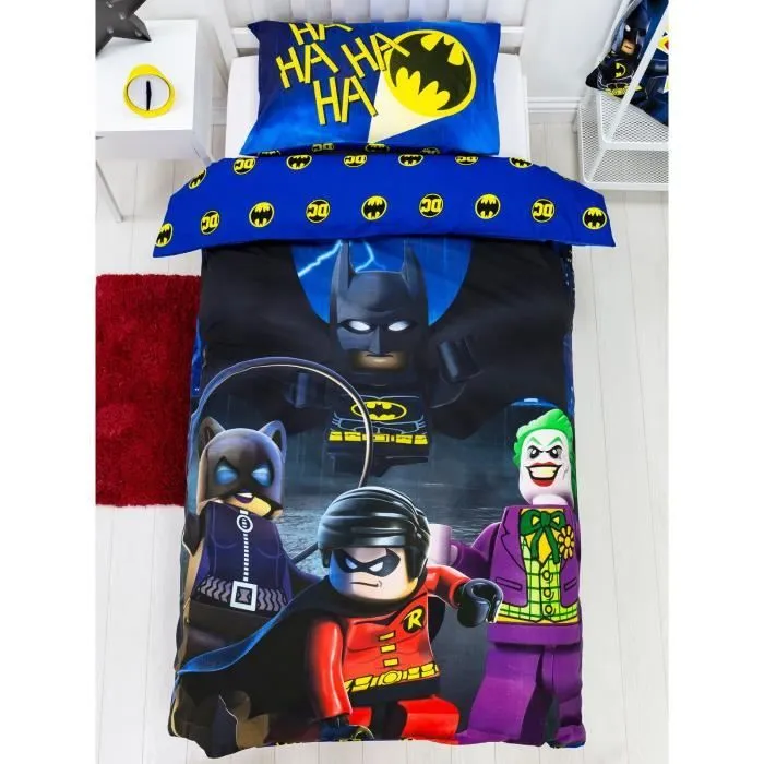 Housse de couette - Lego DC - Défi des super-héros - Design réversible 2 en 1 - 135x200 cm - Lavable en machine-2