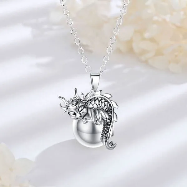 Bola de grossesse dragon bijou cadeau future maman Collier-1