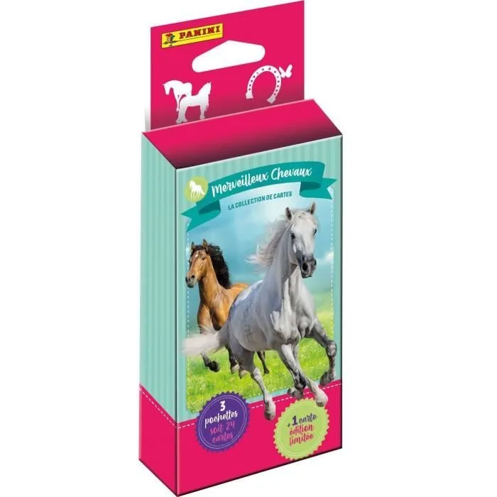 Blister - PANINI - Collection de cartes pour les fans de chevaux - Contient 3 pochettes de 8 cartes + 1 carte en édition limitée-0