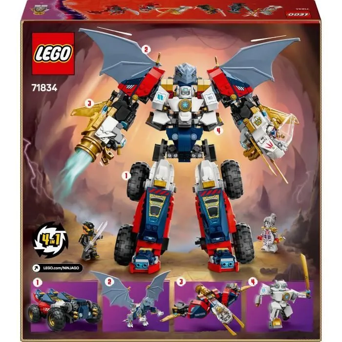LEGO NINJAGO 71834 Le robot ultra combo de Zane - Jeu de construction 4-en-1 dès 9 ans-5