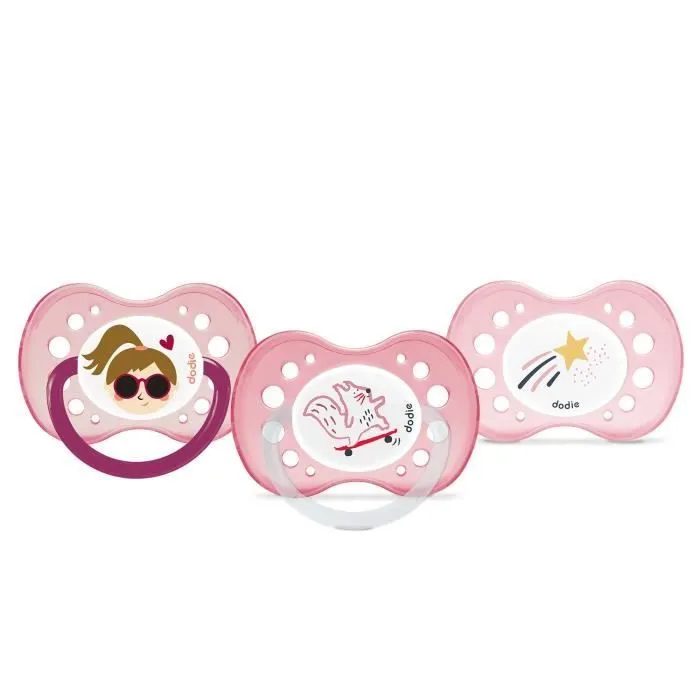 DODIE Lot de 3 Sucettes Anatomiques Jour et Nuit +18 mois-0