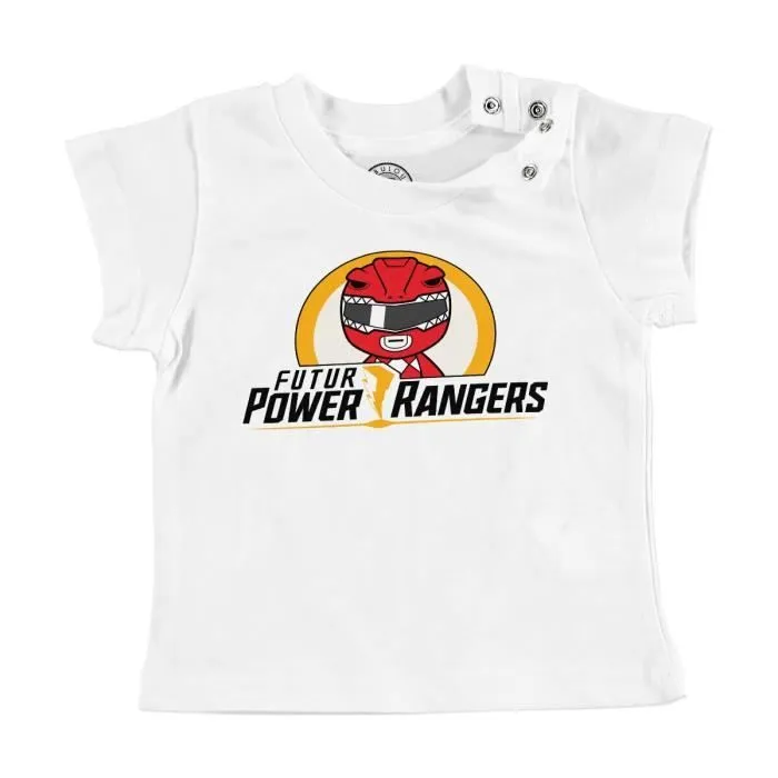 T-shirt Bébé Manche Courte Blanc Futur Power Rangers-0