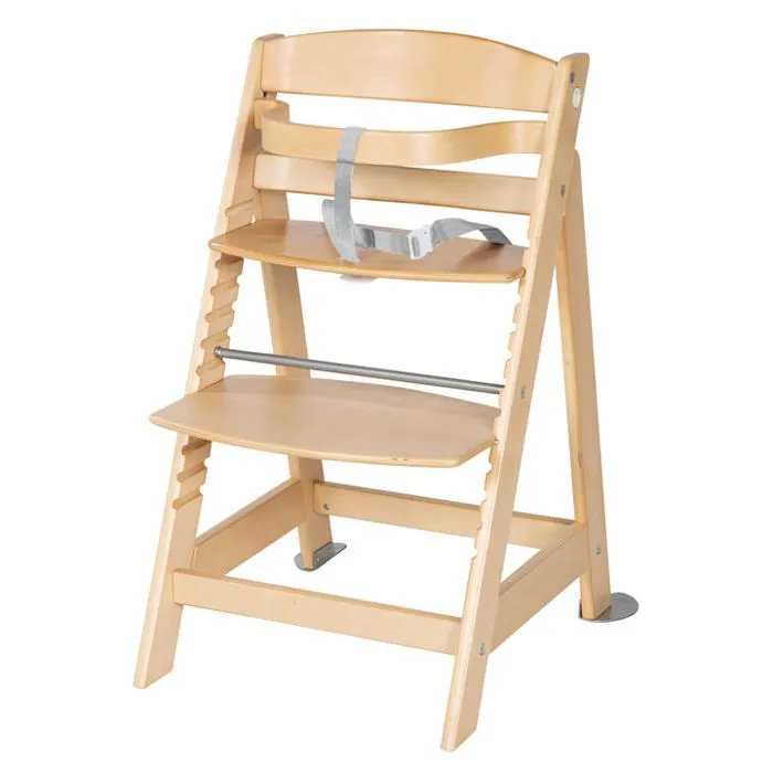 ROBA Chaise Haute Évolutive "Born Up" 2 en 1 Naturel + Transat Gris "roba Style"-4