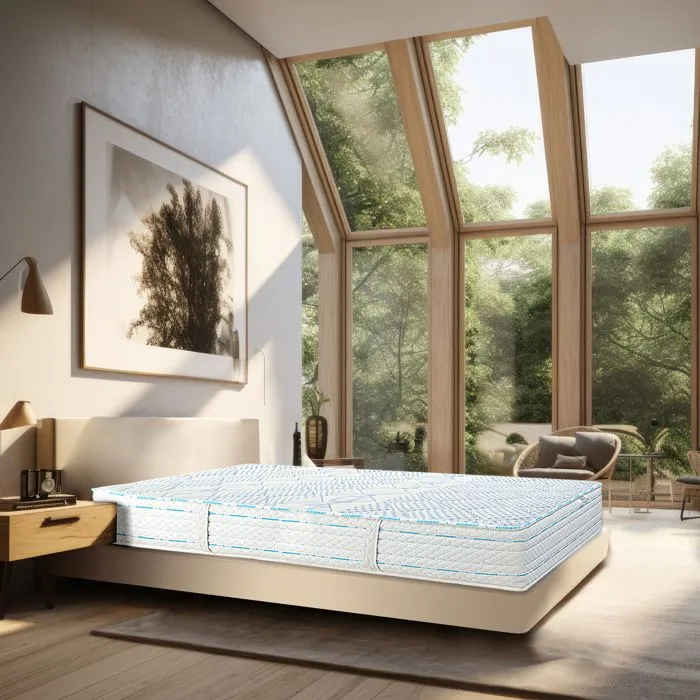 Matelas 90x190 cm,Powerlux,24cm,mousse mémoire de forme,ferme,indépendance du couchage,face été/hiver-1