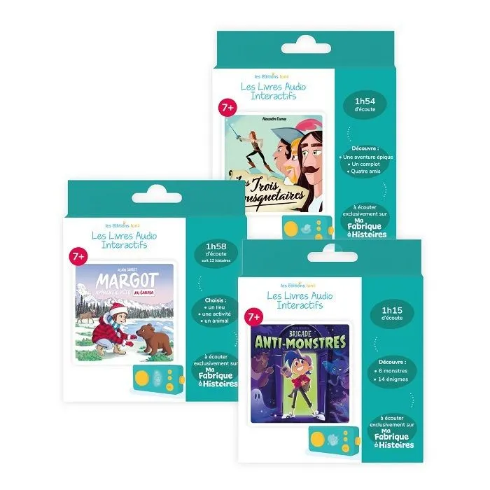 Pack 3 livres audio interactifs - Lunii - dès 7 ans - À écouter sur la conteuse Ma Fabrique à Histoires - Mago-0