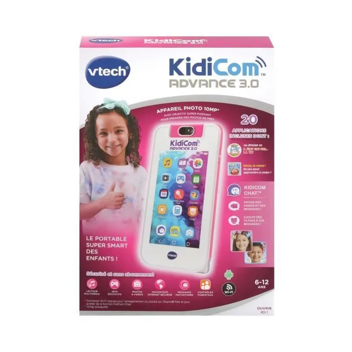 VTECH - KidiCom Advance 3.0 - Blanc - Fonctionnalités High-Tech - Batterie Rechargeable - 6-12 ans-1