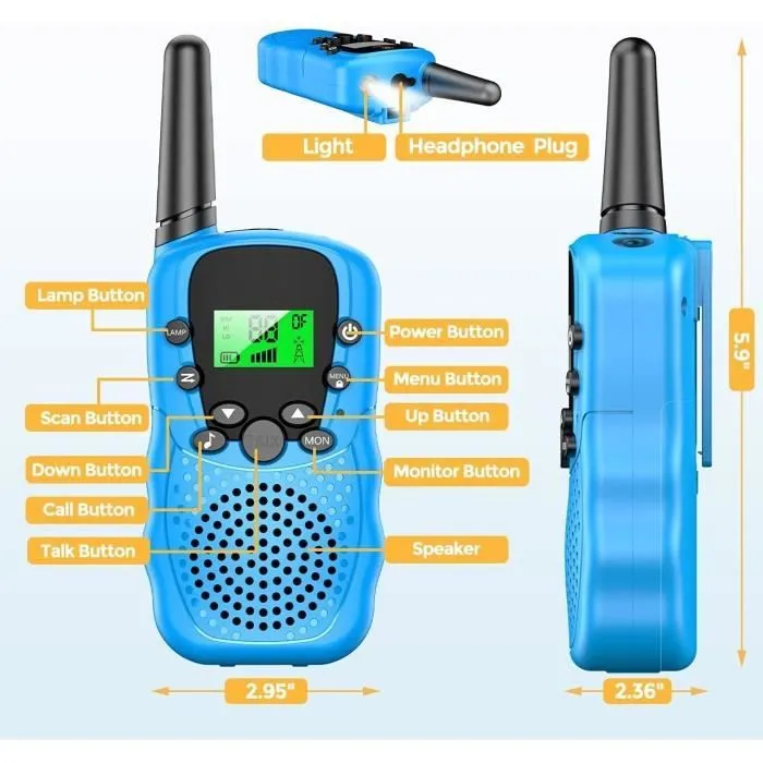 Talkie Walkie Enfants, Jouet Garcon 3 4 5 6 Ans Cadeau Garçon 3-12 Ans Jeu Exterieur Enfant Jardin Jouets pour Enfants Anniversaire-1
