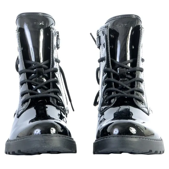 Bottine Enfant/Fille Geox Casey J9420G - Noir - Lacets - Cuir verni-4
