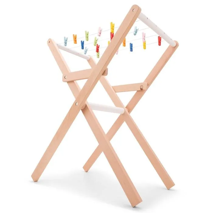 New Classic Toys - Étendoir à linge en bois-1