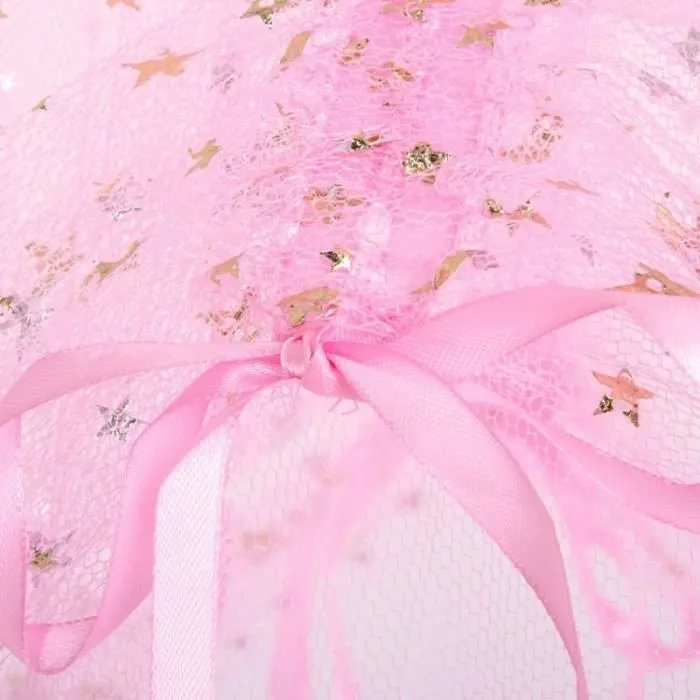 Ciel de Lit - Demoiselle - 250 cm - Rose - Voilage - Étoiles dorées-2