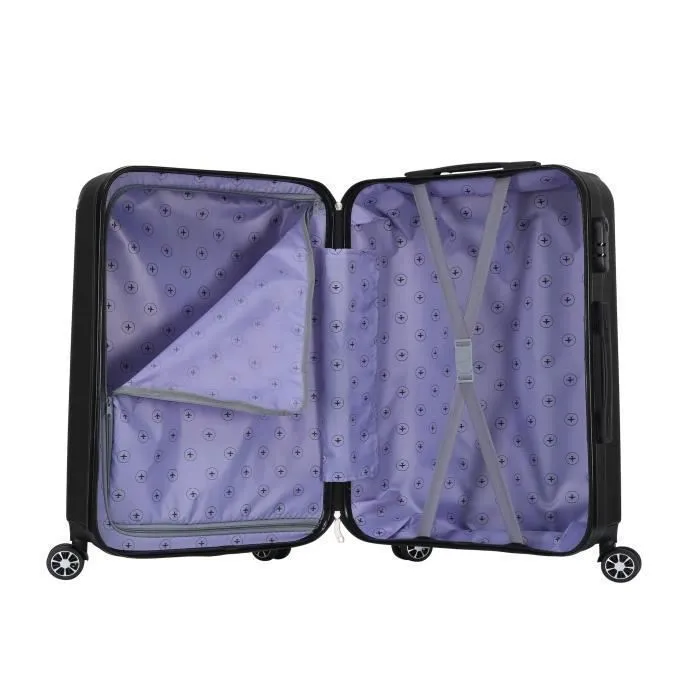 SUPERFLY - Valise Cabine 55x34x23cm - Rigide, Légère 2,5 Kg - 39 litres - 4 Doubles Roues Silencieuses - Wall - Noir-3