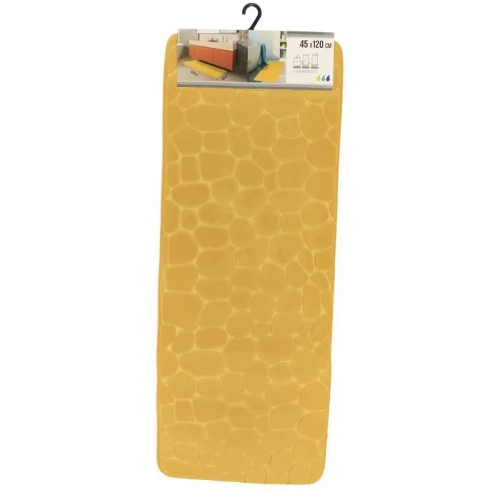 TENDANCE - Tapis de salle de bain Moutarde en Microfibre à mémoire de forme 45 x 120 cm Jaune-0