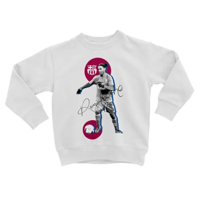 Sweatshirt Enfant - FABULOUS - Ronaldinho Vintage - Manches longues - Col arrondi - Blanc-0