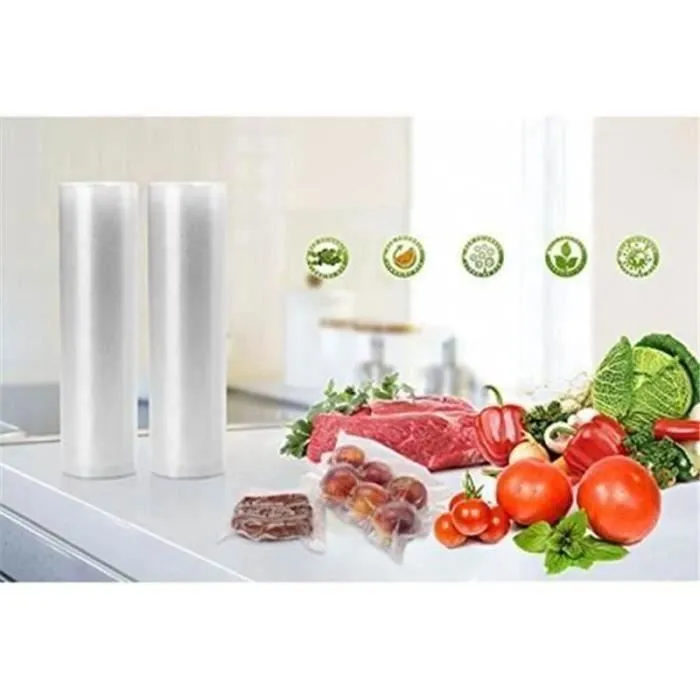 3 Rouleaux Sac Sous Vide Gaufré 28*500CM Sans BPA Stockage Alimentaire Pour Appareil Mise Sous Vide-1