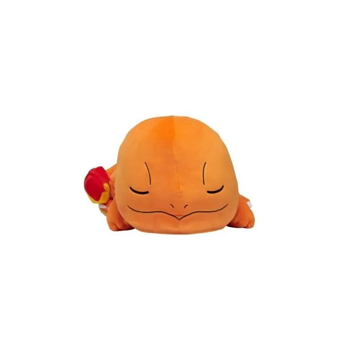 Peluche Salamèche Dort 40cm - BANDAI - Pokémon - Doudou ou Oreiller pour Enfant de 2 ans et plus-1