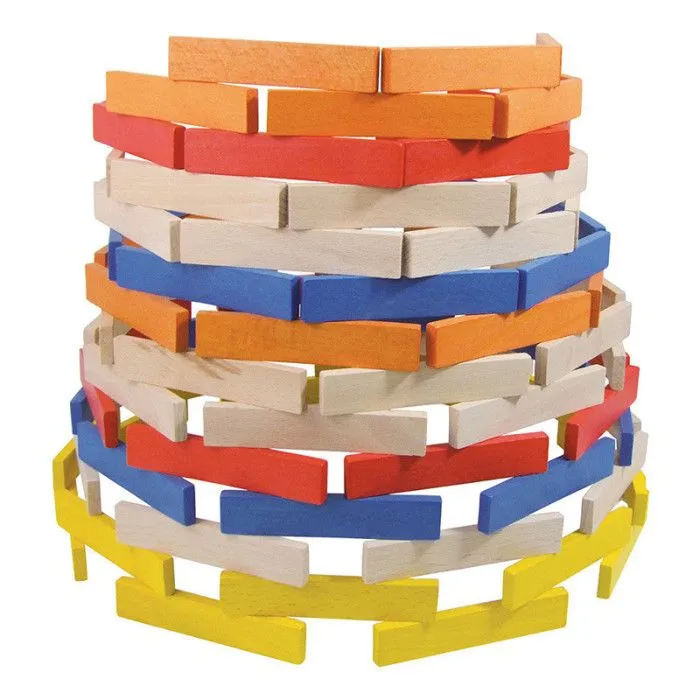 Jeu de construction VILAC Batibloc color - 100 planchettes en bois massif colorées-4