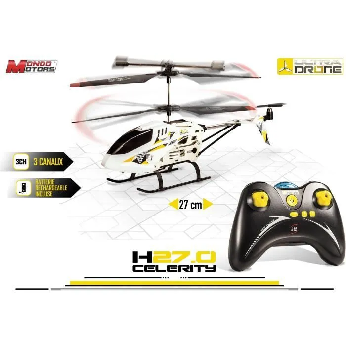MONDO MOTORS - Hélicoptère télécommandé - Ultradrone H27 Celerity - Longueur 27cm-4